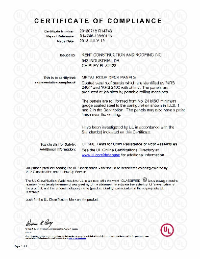 PR CERTIFICATE FL2150 R8 C CAC R14746-19980116-CERTIFICATEOFCOMPLIANCE[1]